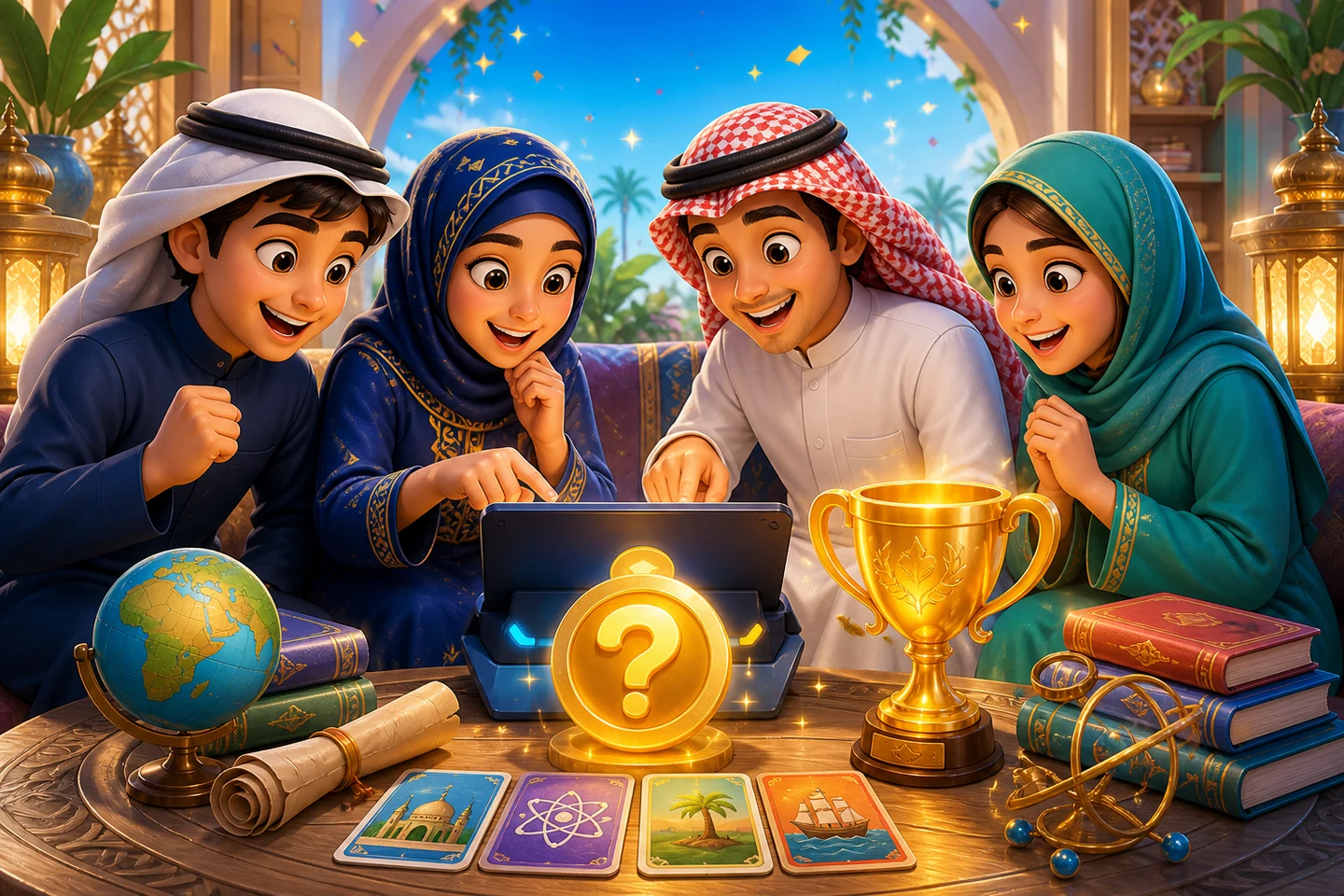 عائلة وأصدقاء يتنافسون في تحدٍ ثقافي جماعي على جهاز واحد